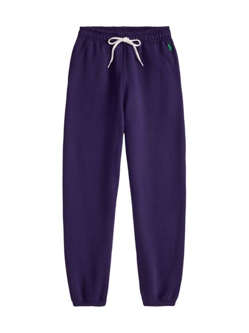 Pantaloni da donna in felpa di misto cotone, colore viola POLO RALPH LAUREN | 211971700008